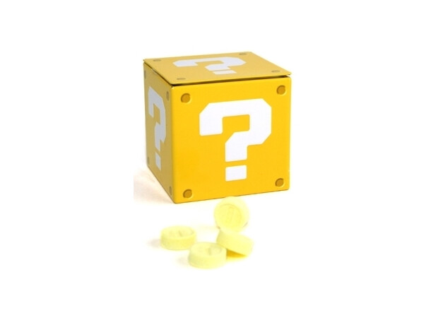 Mario Mystery Cube Coin Candy Stålboks Offisielt Nintendo Super Mario snop!